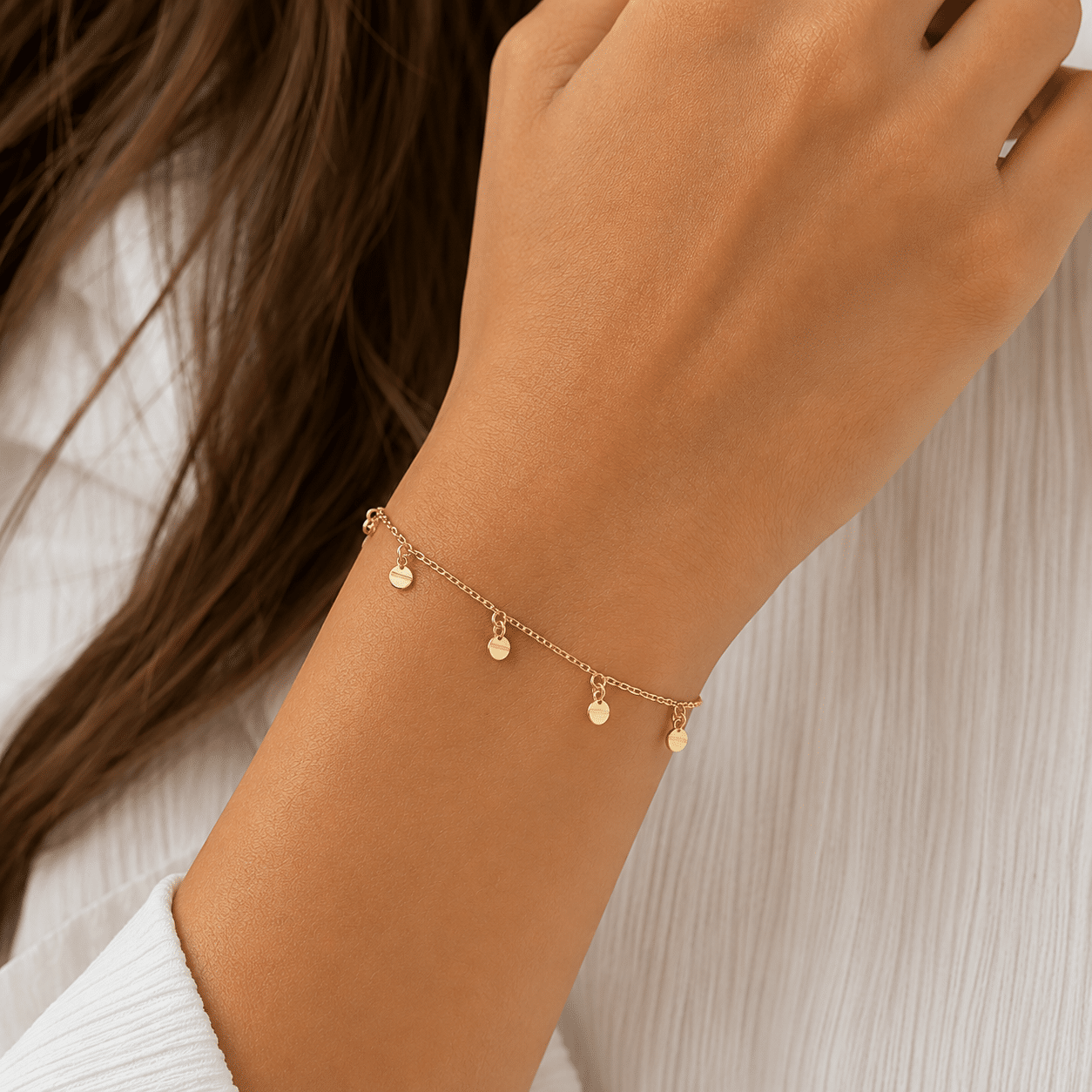 Stamped Circles Bracelet - Imagen 2