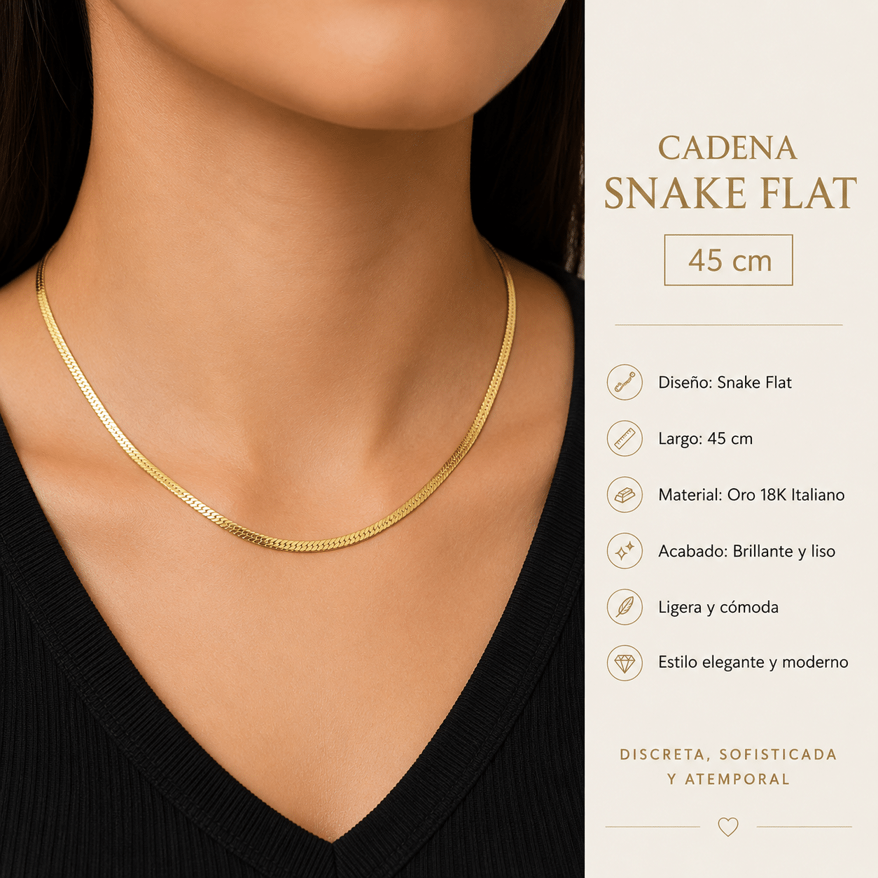 Flat Snake Style Chain - Imagen 2