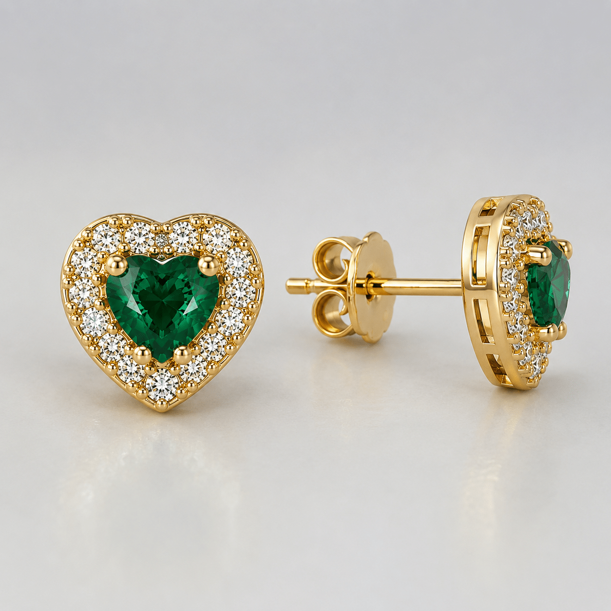 Color Stone Heart Stud - Imagen 2