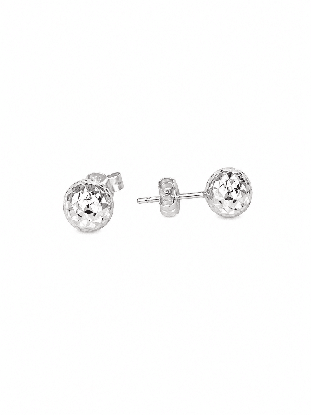 Diamond Cut Ball Earrings - Imagen 2