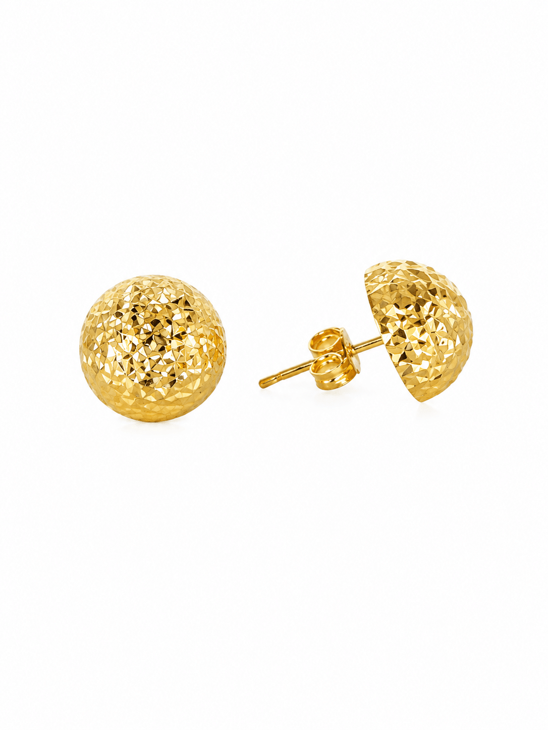 Medium Half Diamond Cut Balls Earrings - Imagen 2