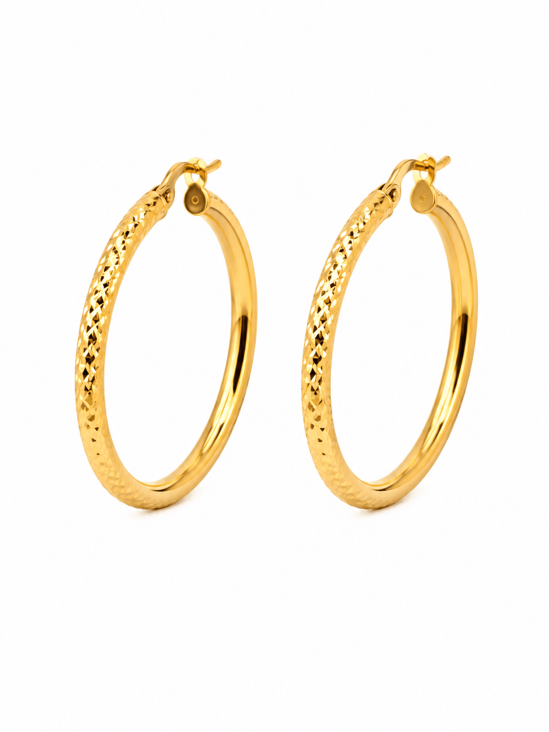 Big diamond Cut Hoops - Imagen 2