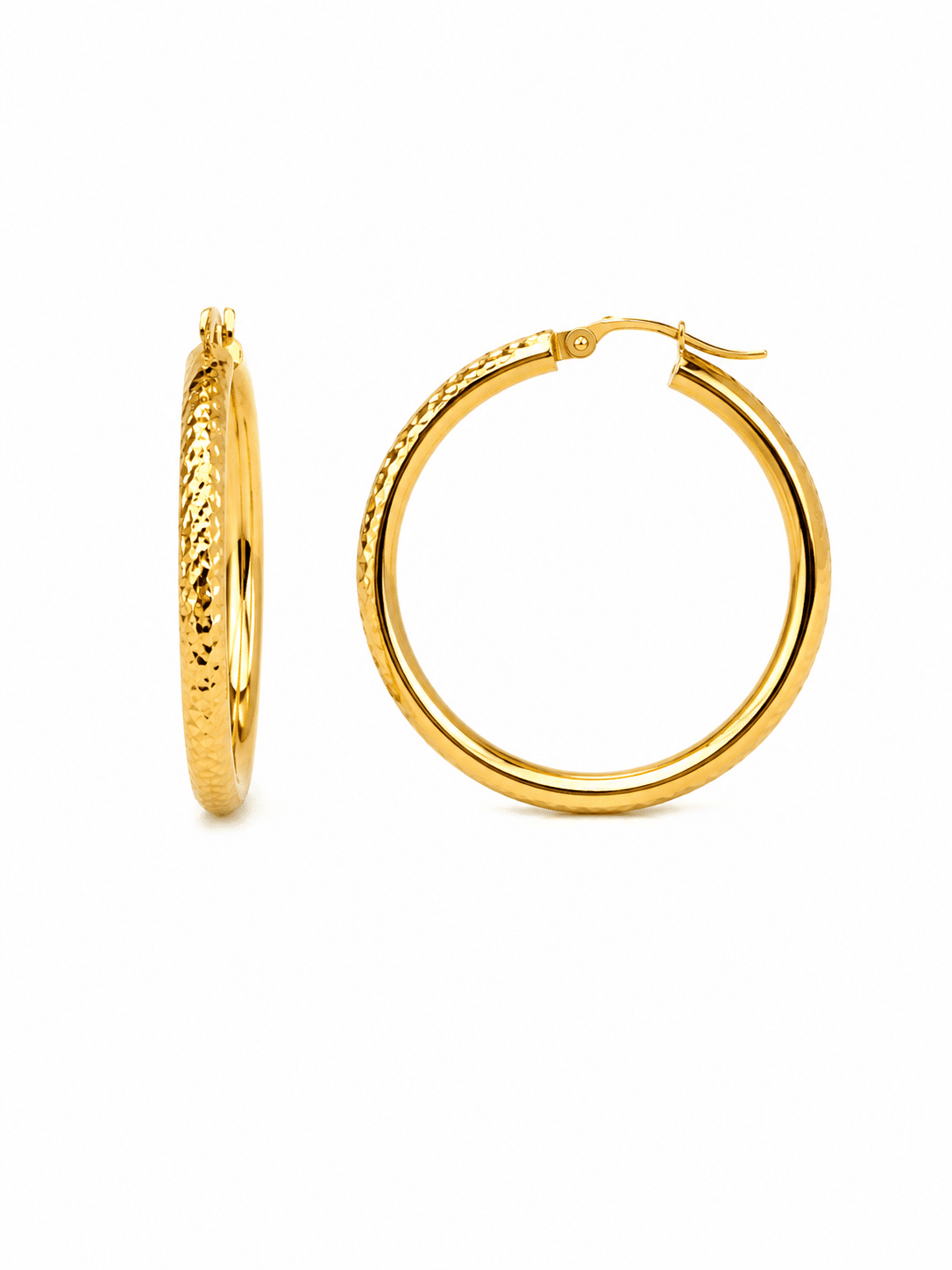 Big diamond Cut Hoops - Imagen 3