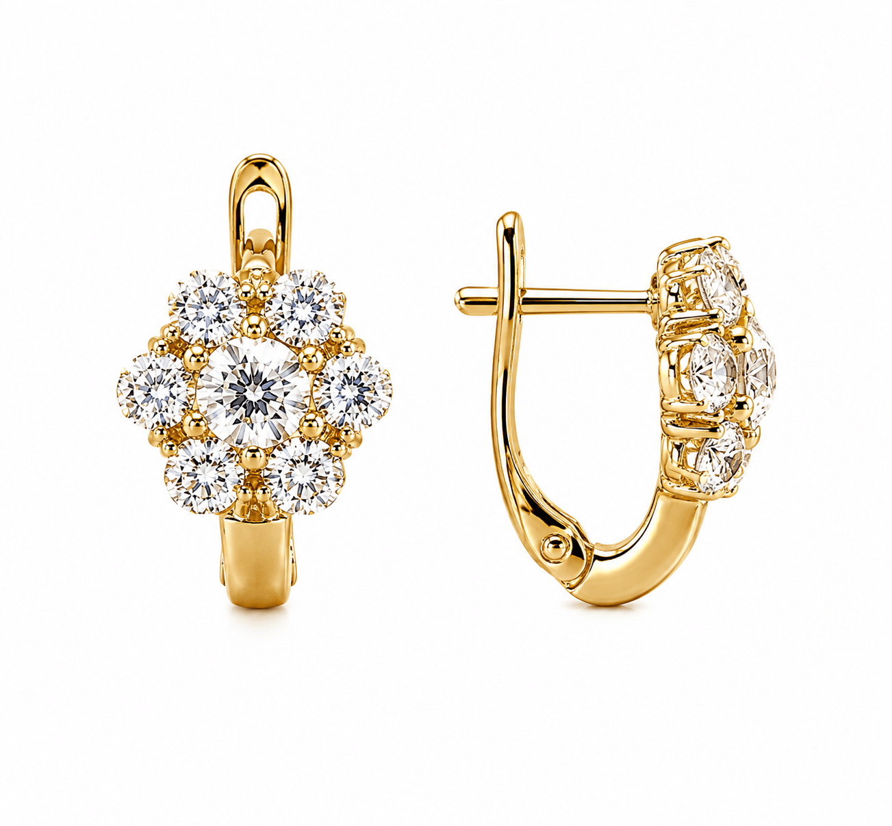 Zirconia Flower Hoops - Imagen 2