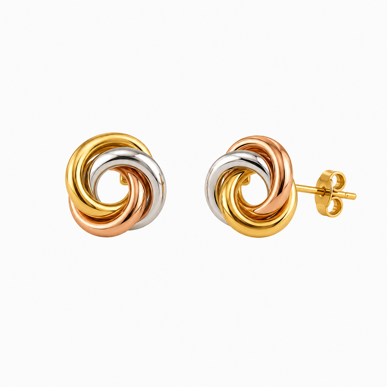 Intertwined Tricolor design Earrings - Imagen 2