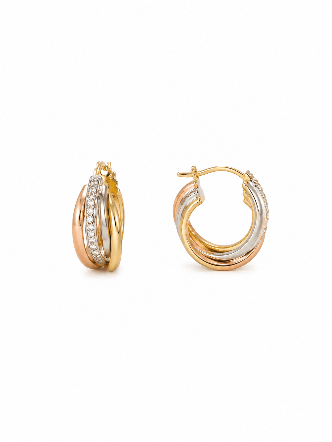 Tricolor Zirconia Hoops - Imagen 2
