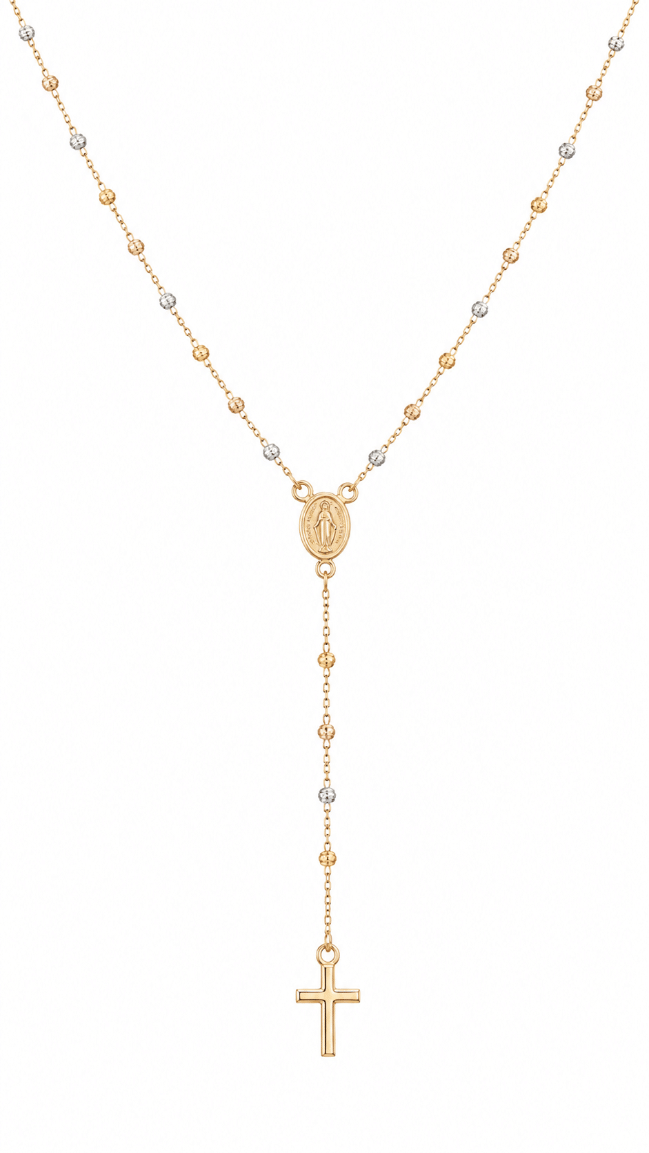 Medium Tricolor Rosario Necklace - Imagen 5