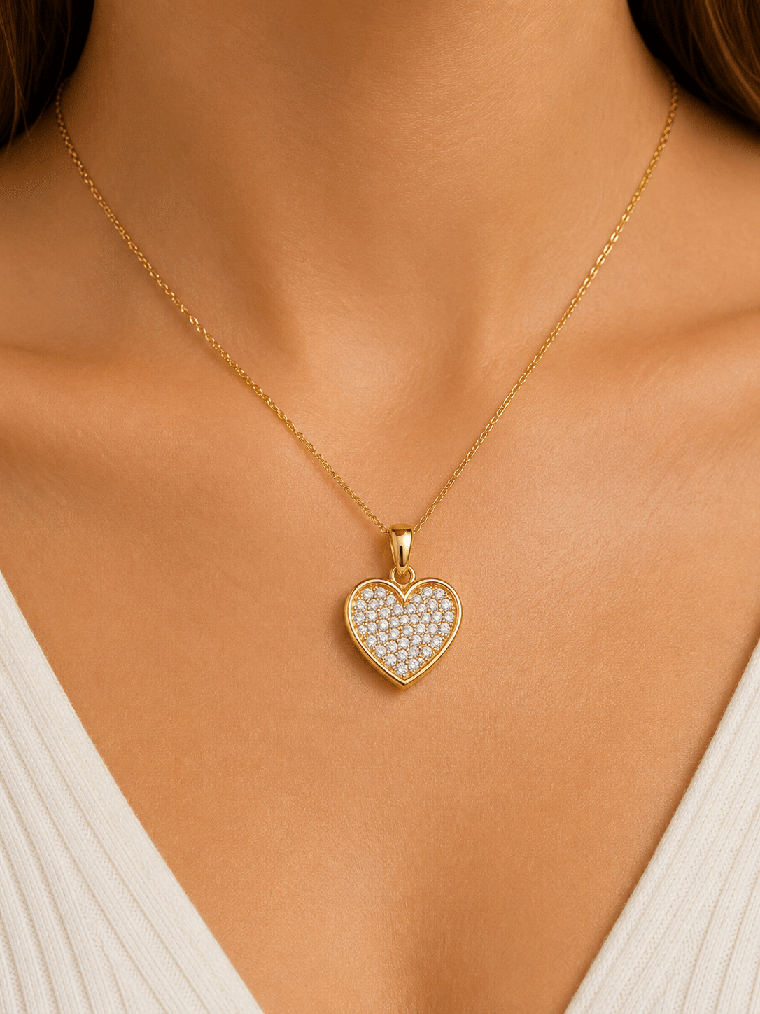 Small Zirconia Heart  Pendant - Imagen 2