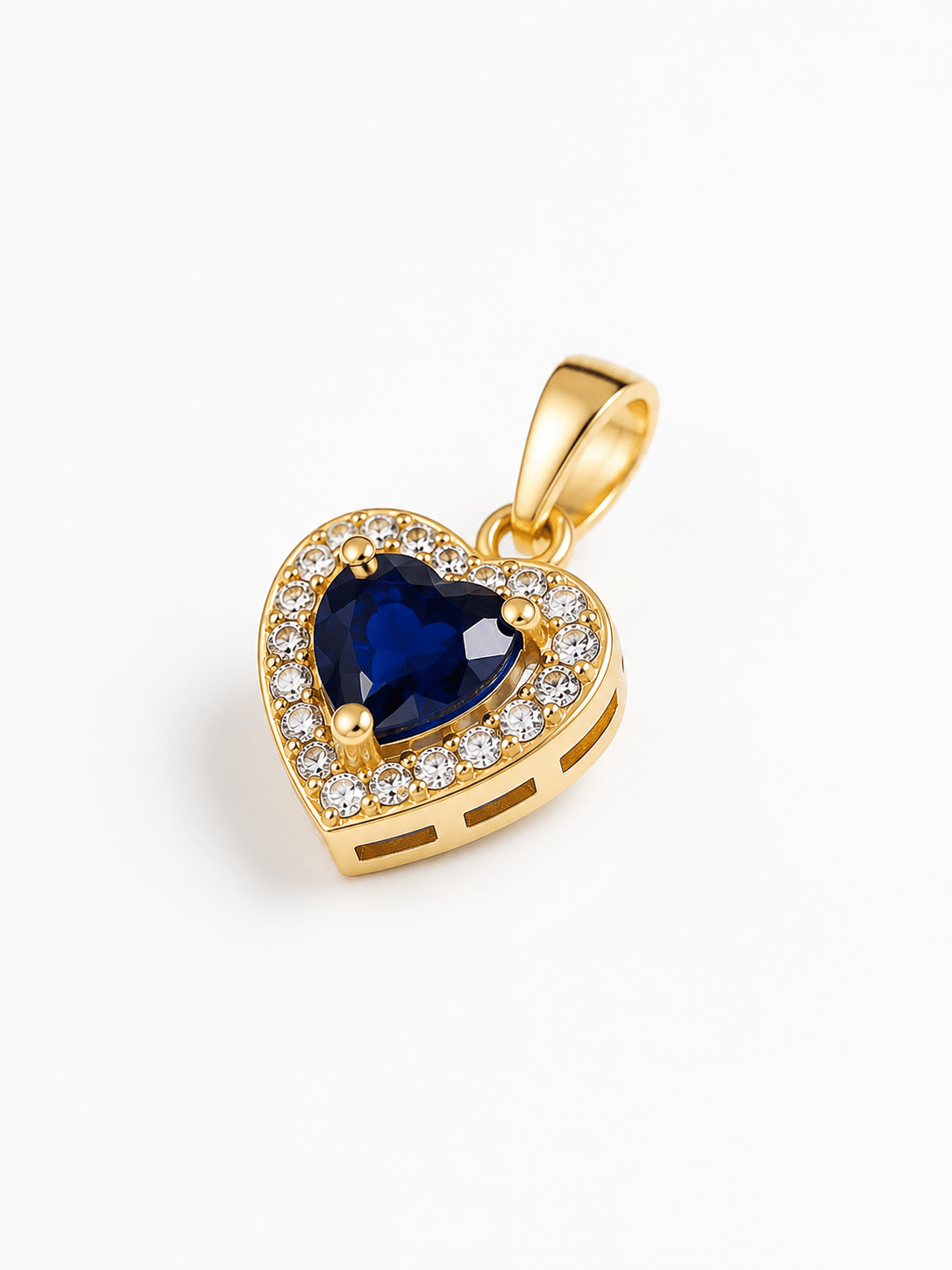 Heart Blue Stone Pendant - Imagen 3