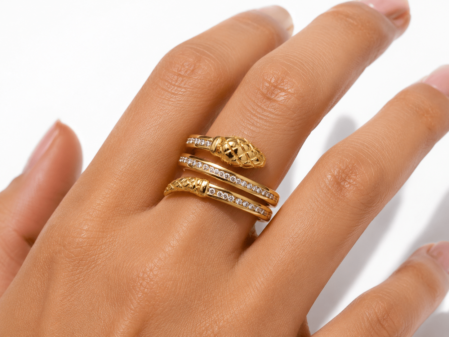 Zirconia Snake Style Ring - Imagen 2